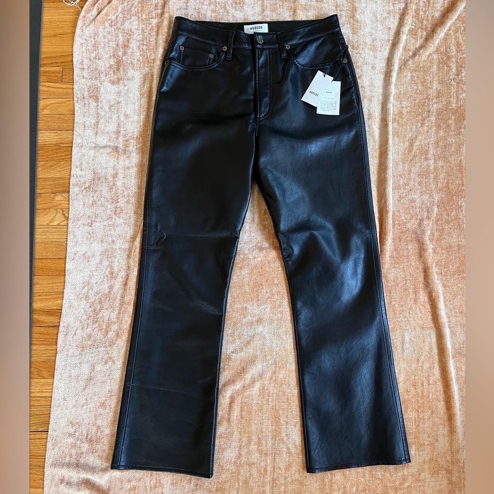 Agolde recycled leather bootcut pants